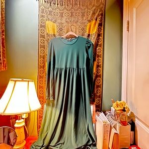 Long emerald green dress